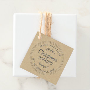 Homemade Christmas Cookies Kraft Paper Favour Tags