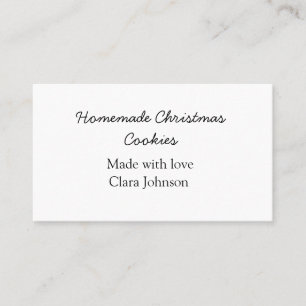 Homemade Christmas cookies made with love add name Business Card