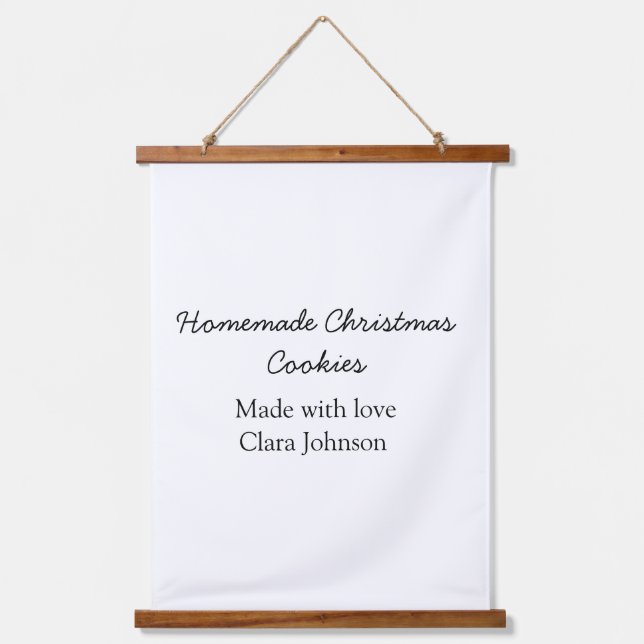 Homemade Christmas cookies made with love add name Hanging Tapestry (Front)