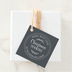 Homemade Christmas Cookies Off-Black Favour Tags