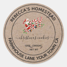 Homemade Christmas Cookies Vintage Santa Labels