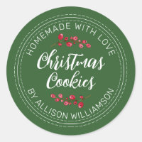 Homemade Christmas Cranberry Cookies Green