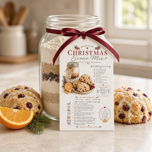 Homemade Christmas Cranberry Orange Scone Mix Gift Tags