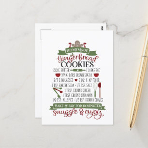homemade Christmas gingerbread cookies kitchen Pos Postcard