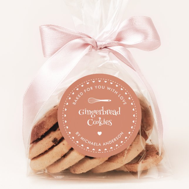 Homemade Christmas Holiday Gift Baked With Love Classic Round Sticker (Creator Uploaded)