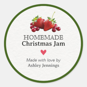 Homemade Christmas Jam Label Custom Sticker