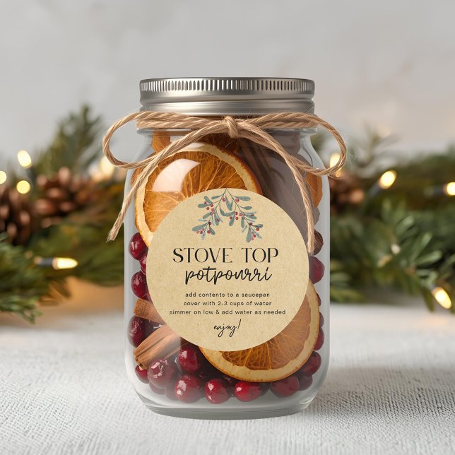 Homemade Christmas Stovetop Potpourri Holiday Gift Classic Round Sticker (Creator Uploaded)