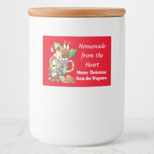 Homemade Christmas sweets snowman food label