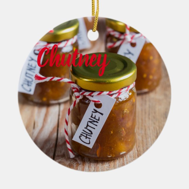 Homemade Chutney onion pineapple kitchen gift Ceramic Tree Decoration (Front)