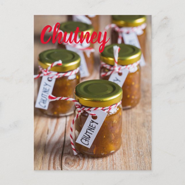 Homemade Chutney onion pineapple kitchen gift Holiday Postcard (Front)