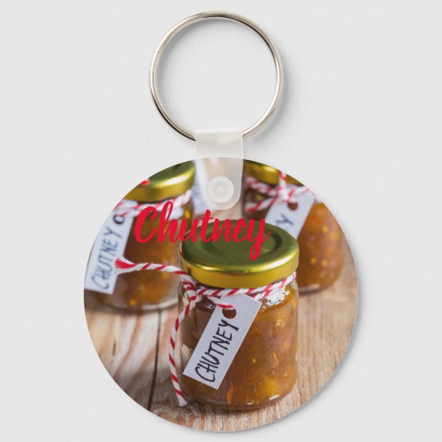 Homemade Chutney onion pineapple kitchen gift Key Ring (Front)