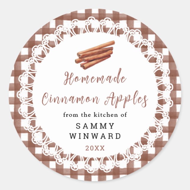 Homemade Cinnamon Apples Label (Front)