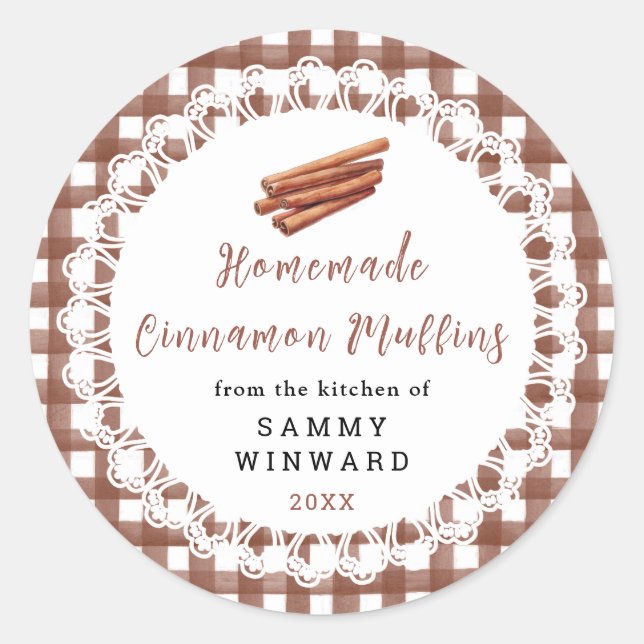 Homemade Cinnamon Muffins Label (Front)
