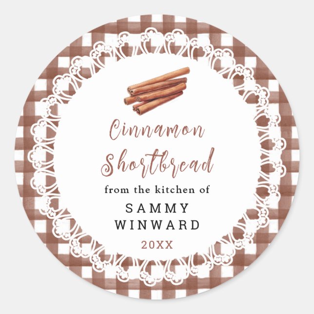 Homemade Cinnamon Shortbread Label (Front)