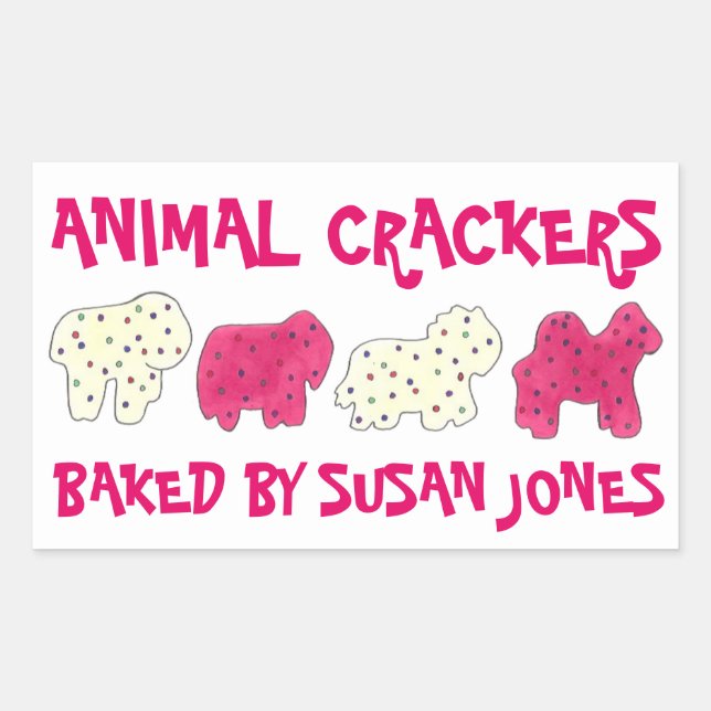 Homemade Circus Animal Crackers Cookies Baked By Rectangular Sticker (Front)