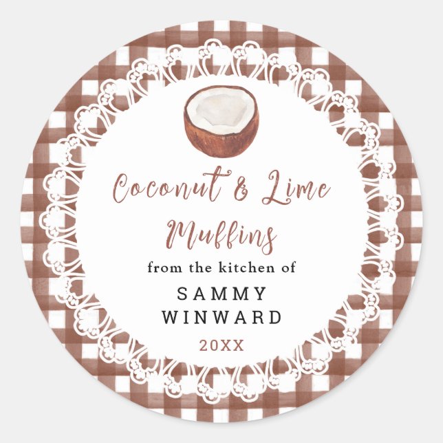 Homemade Coconut and Lime Muffins Label (Front)