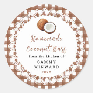 Homemade Coconut Bar Label