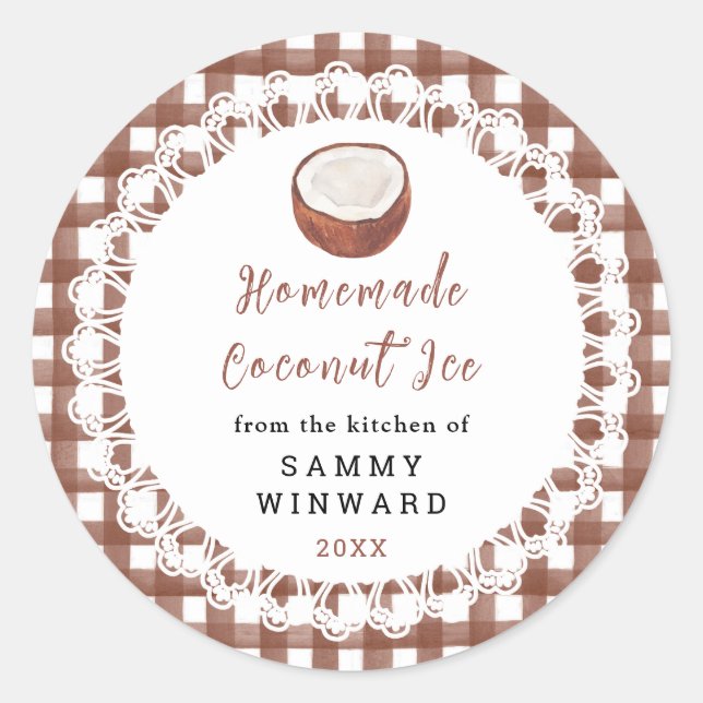 Homemade Coconut Ice Label (Front)