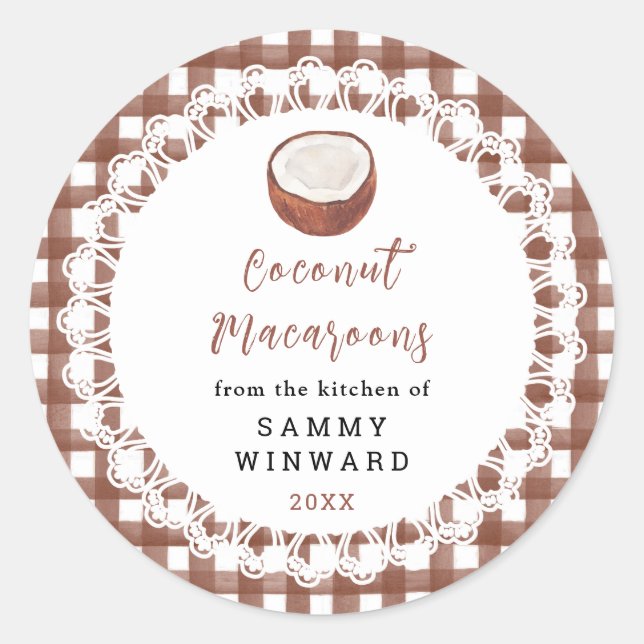 Homemade Coconut Macaroons Label (Front)