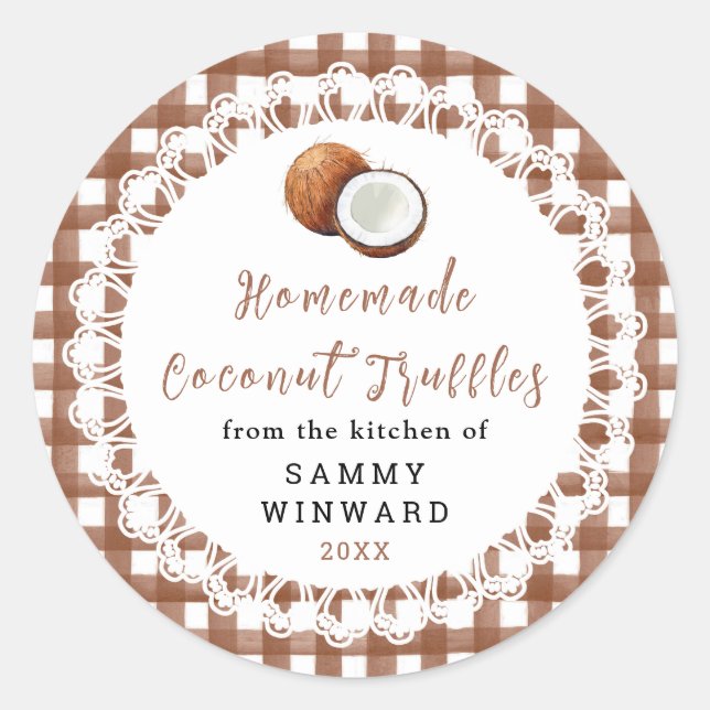 Homemade Coconut Truffle Label (Front)