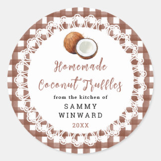Homemade Coconut Truffles Label