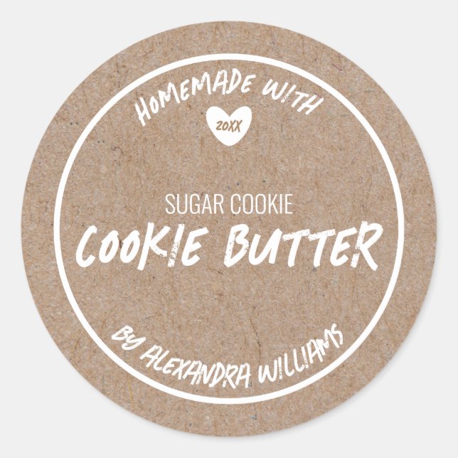 Homemade Cookie Butter Classic Round Sticker (Front)