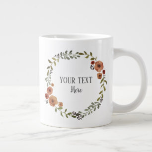 Homemade Cookie Cake Vintage Craft Floral Wreath Large Coffee Mug