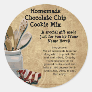 Homemade Cookie Mix Gift Jar Labels, Personalised Classic Round Sticker