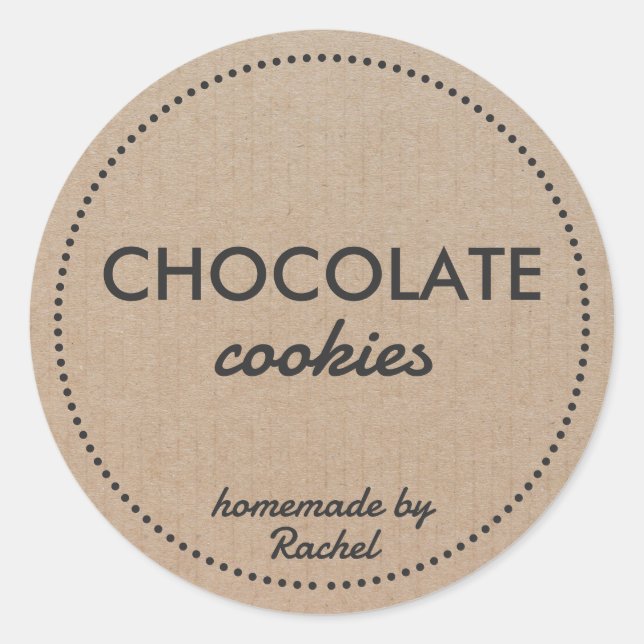 Homemade Cookie Vintage Modern Rustic Classic Round Sticker (Front)