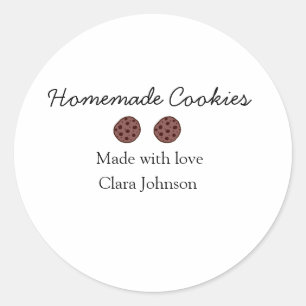 Homemade cookiers add your text name custom  throw classic round sticker
