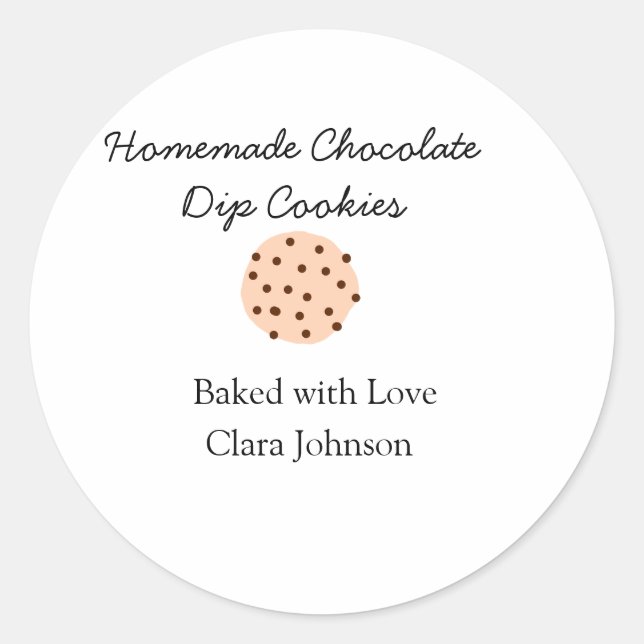 Homemade cookiers add your text name custom  throw classic round sticker (Front)