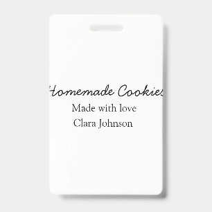 Homemade cookiers add your text name custom  throw ID badge