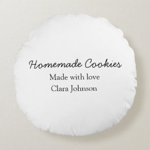 Homemade cookiers add your text name custom throw round cushion