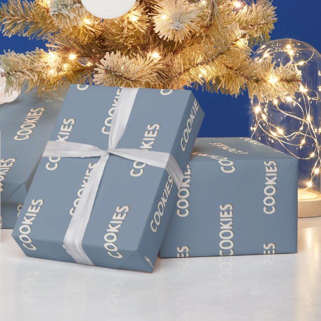 Homemade Cookies Blue Bakery Wrapping  Wrapping Paper (Holidays)