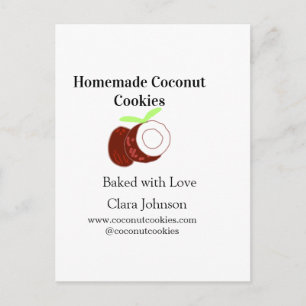 Homemade cookies coconut fresh name website social postcard