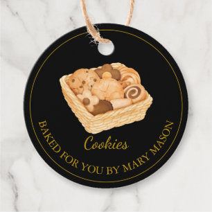 Homemade Cookies Favour Tags   Black