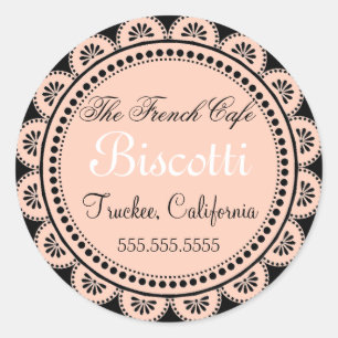 Homemade Cookies Pink Lace Classic Round Sticker