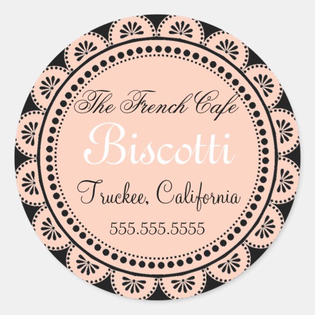 Homemade Cookies Pink Lace Classic Round Sticker (Front)