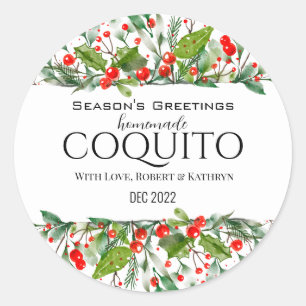 Homemade Coquito Personalised Classic Round Sticker