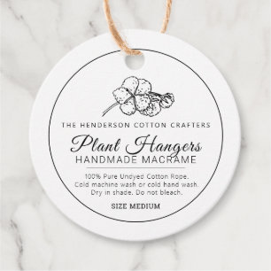 Homemade Cotton macrame plant hangers product tag