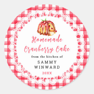 Homemade Cranberry Cake Food Label