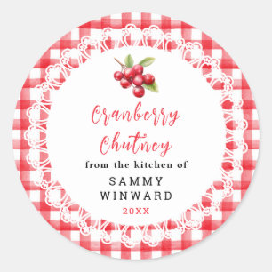 Homemade Cranberry Chutney Jar Label