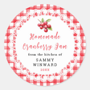 Homemade Cranberry Jam Jar Label