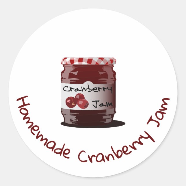 Homemade Cranberry Jam Jar Stickers (Front)
