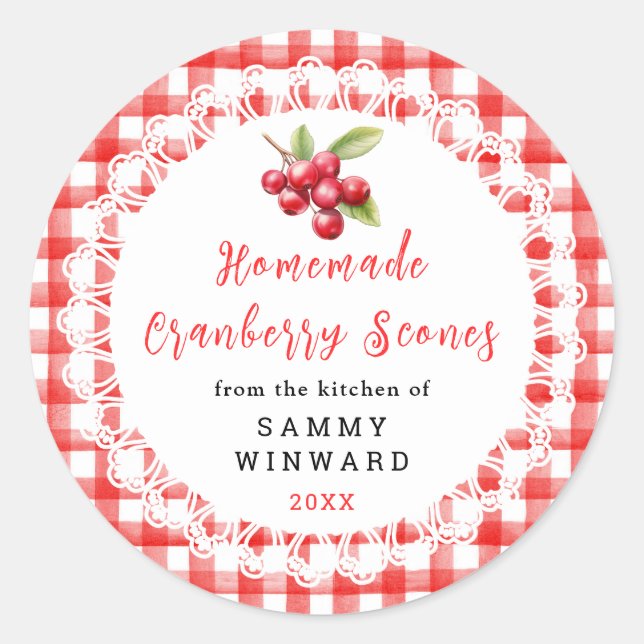 Homemade Cranberry Scones Label (Front)