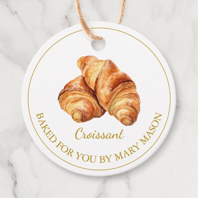 Homemade Croissant Favour Tags | White (Front)
