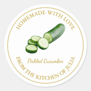 Homemade Cucumber Pickle Label White