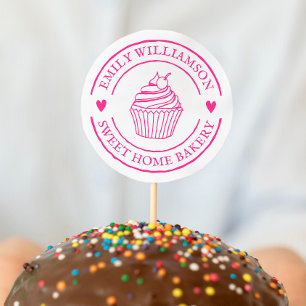 Homemade Cupcake Bakery Logo & Name Personalised Self-inking Stamp