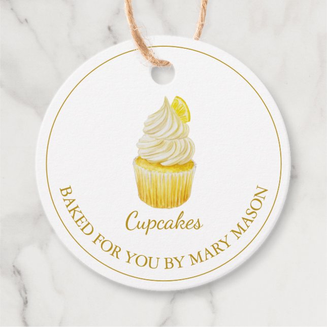 Homemade Cupcakes Favour Tags | White (Front)