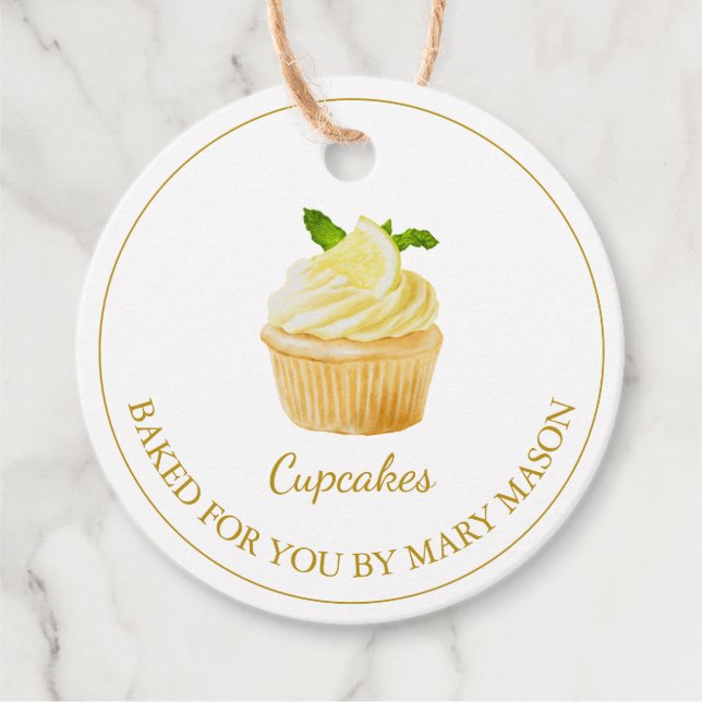 Homemade Cupcakes Favour Tags | White (Front)